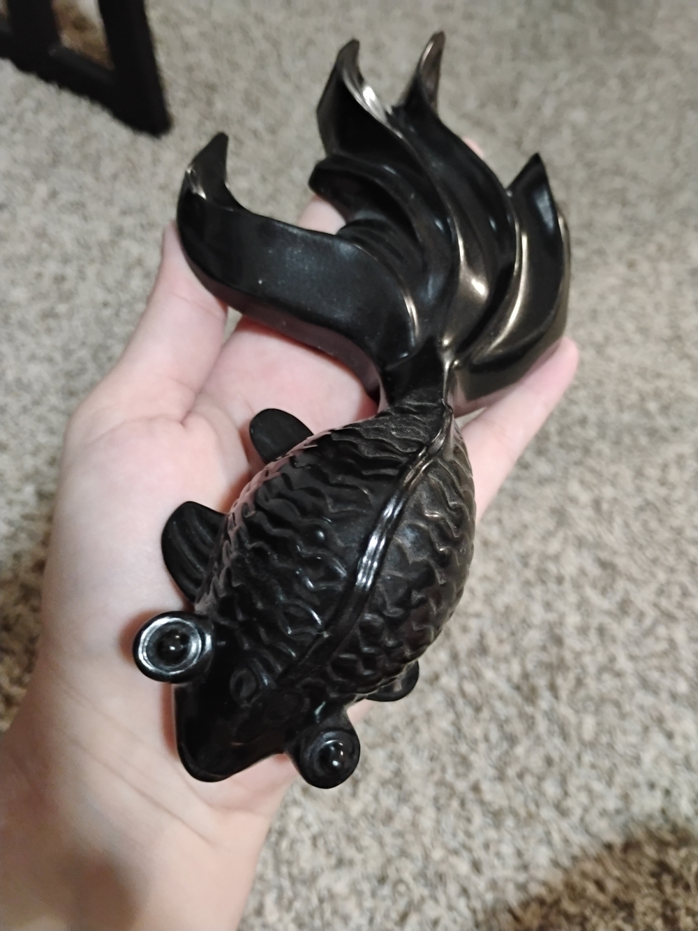 Handmade Black Resin Fish Decor – Unique Ocean Art
